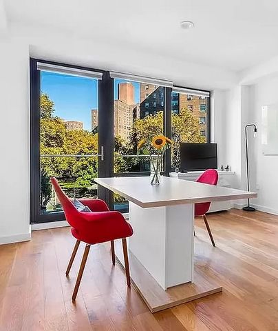 Schedule a tour of this thoughtfully laid-out modern studio at The Style Condo. Treelined views and floor-to-ceiling windows provide a bright and airy space. The open galley kitchen boasts a sleek and modern look with acrylic cabinets, glass-tile bac...