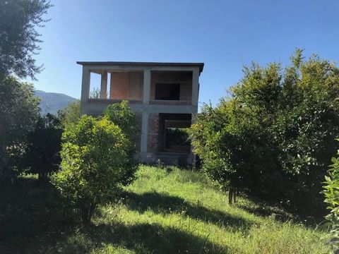Villa under construction 200 meters from the sea in Nikolaiika, Diakopto, Aigialeia. It has two floors, it is in a privileged location with wonderful views. House is built within a 2000sqm plot with orange trees, olive trees and other trees.