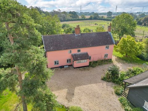 Beautiful Period Farmhouse. Stunning four-bedroom Grade II Listed farmhouse set in a peaceful location only a short drive from the market town of Diss. This fantastic home boasts generous room sizes, fourteen acres(stms) of established gardens and pa...