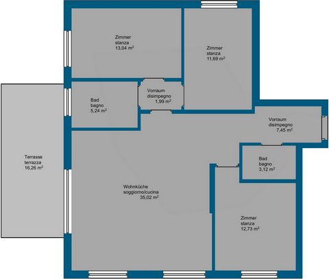 Benvenuti nell'appartamento dei vostri sogni: un quadrilocale nuovo e soleggiato, situato al primo piano di un edificio residenziale CasaClima A. Questo sigillo garantisce una particolare efficienza energetica e un clima interno sano ed è una chiara ...