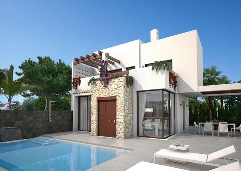 Description of object: These marvellous and spacious detached villas consist of a constructed area of approx. 155 m² (including terraces) with 2 - 3 bedrooms, 2 - 3 bathrooms (1 en-suite), 1 living / dining room with kitchen area, 1 house keeping roo...