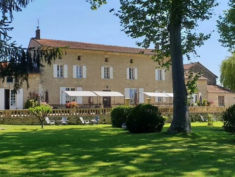 Less than an hour from Bordeaux and close to the renowned vineyards of Saint-Émilion, this magnificent property invites you to experience its timeless charm. Comprising a stately 18th-century manor and two guest houses, it captivates from the very fi...