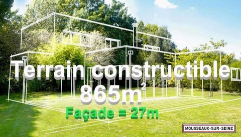 Très beau terrain constructible 865 m2 avec 27m de façade.