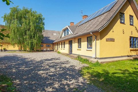 Well-located and cosy old farm house that has been converted to a 2-storey holiday cottage with panoramic views of the Limfjorden. The house is surrounded by scenic landscapes and is completely secluded. On the ground floor you have the living room w...