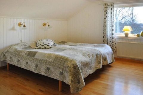 Fantastic house with top location by the lake! The holiday home has a very tasteful interior and modern equipment. Here you can enjoy the peace with wonderful nature around the corner just outside Mellerud in Dalsland. The holiday home is on two floo...