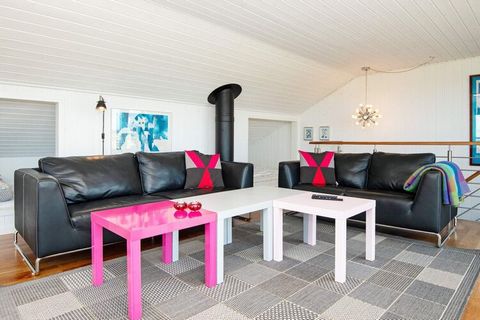 Holiday cottage at Bork Havn with panoramic views of the ocean from 1st floor as well as ground floor which means you can observe the water activities at close range. The well-planned layout of the house means you have full usage of the house. Tastef...