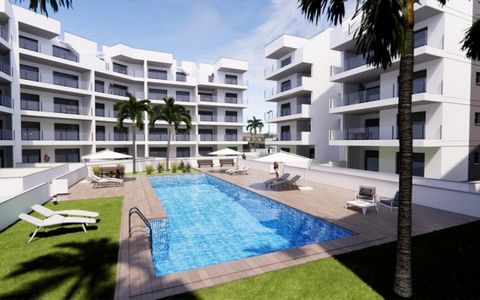 Appartementen in Los Narejos, San Javier, Costa Calida Dit nieuwe privécomplex krijgt 87 moderne en ruime appartementen, met 3 woongebouwen, een grote groenzone, zwembaden en speeltuinen. Woningen met 2 of 3 slaapkamers en 2 badkamers, woonkamer met ...