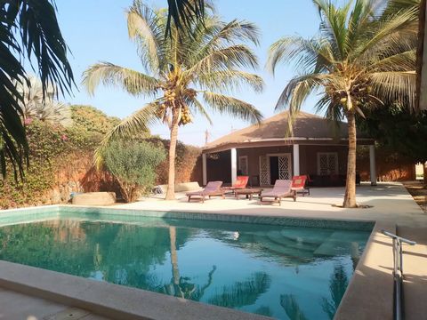 You will find this property only at Selection Senegal, located close to the sea in a residential area of Ngaparou. It is made up of a furnished house comprising 3 bedrooms, 3 bathrooms, living/dining room, US kitchen, a pantry, 2 guest toilets and a ...