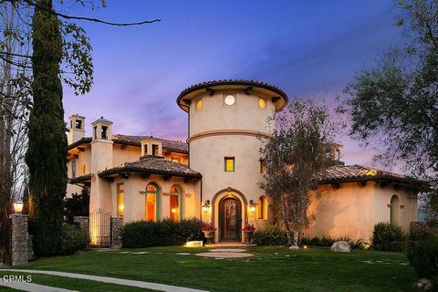 European estate where romance mingles with California magic! Located on over 23 acres, located behind private gates high above the Wood Ranch Country Club, this palatial Tuscan-inspired villa captures 360-degree sunlit views from every window across ...