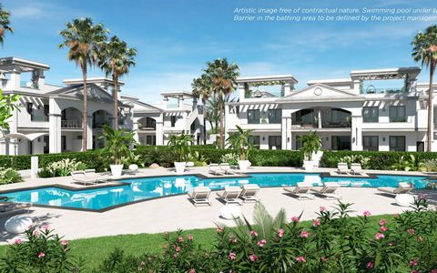 Apartments in Ciudad Quesada, Rojales, Alicante The apartments have 2 bedrooms and 2 bathrooms, an open kitchen, and a dining-living room. You can choose the option of a ground floor with a beautiful private garden or an upper floor with a spacious s...