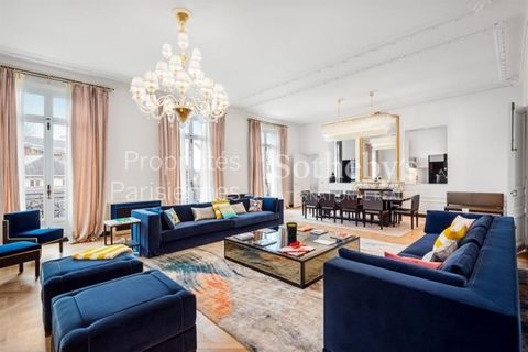 Close to the banks of the Seine, between the rue de l'Université and shops of the rue de Grenelle, au the 2nd floor of an haussmannien luxury standing building with elevator and caretaker, a 331.16 sq.m French Carrez Law apartment entirely renovated ...