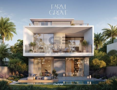 LOCATION -The Valley TYPE -Villa BUA -3750 sqft Nestled within Emaar Properties' most renowned Valley community, Farm Grove at The Valley offers an exceptional selection of 4 and 5-bedroom villas in Dubai. Surrounded by picturesque landscapes, the co...