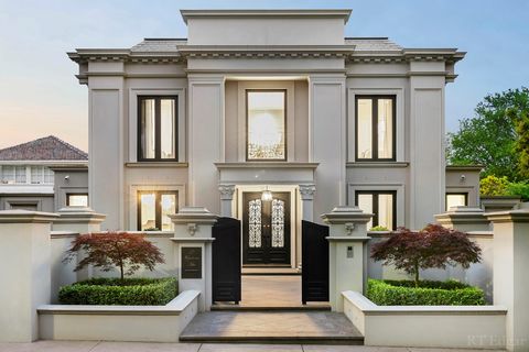 Expressions of Interest Skilfully crafted with thoughtful attention to detail, this grand modern mansion unites opulent style and luxury within a contemporary Georgian design. Standing stately beyond wrought-iron gates, this regal residence on 797sqm...