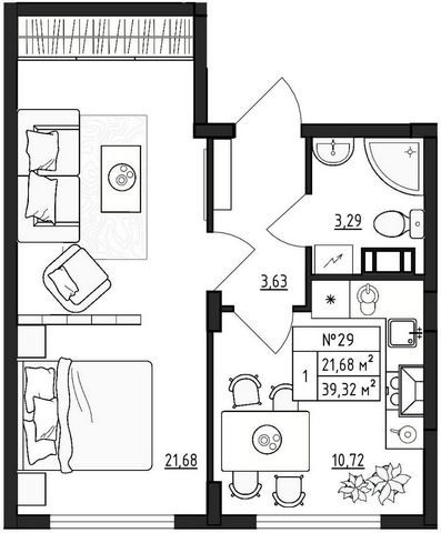 Продается 1-комн. квартира, площадью 39.32 м2 в малоэтажной. Возможен вариант покупки с использованием ипотечных средств, возможна покупка с использованием материнского капитала, есть военная ипотека. Жилая площадь 21.68 м2, кухня 10.72 м2, комнаты и...