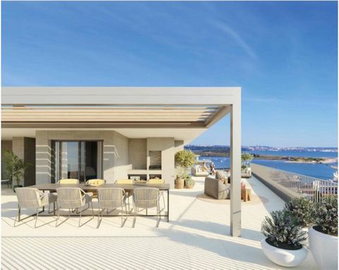 3-bedroom Duplex with rooftop terrace in Seixal (Lisbon area) located in the new and exclusive RIVA, a development on the riverfront, with views over Lisbon, in a condominium with outdoor swimming pools, gardens, sun decks, pit fire, cinema room, co-...