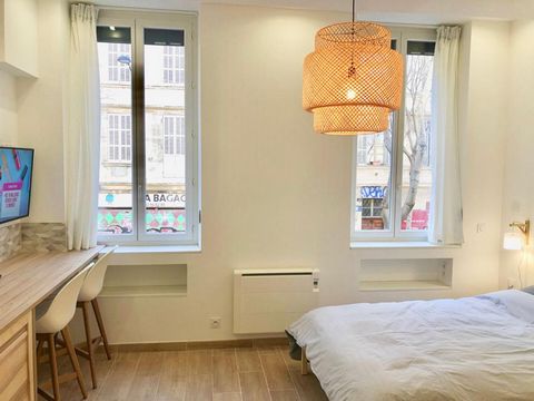 Location d'un studio meublé de 20,31 m2/carrez Ce studio de 20m2 est entièrement équipé et accessoirisé (Aménagement dans l'heure) tous les éléments de cuisson et tous les éléments de vaisselle sont fournis. La cuisine se compose d'un évier, d'un réf...