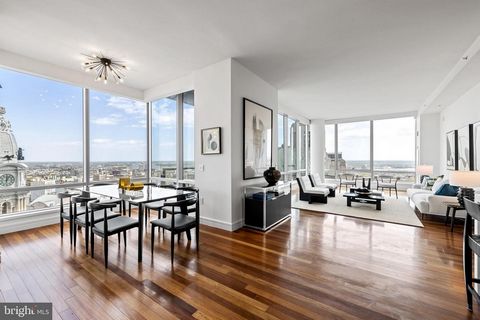 Sky-high luxury in the heart of Philadelphia. Unobstructed views through floor-to-ceiling windows are everywhere you turn in this 3000+ square foot home at the best address in the city: the Ritz Carlton Residences .n Three en suite bedrooms - one cur...
