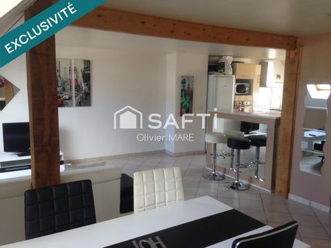 Appartement 60 m², DUPLEX, 2 chs, 3ième étage, centre ville de Flers