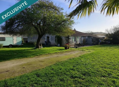 Maison charentaise 123 m² , 2 chambres de plain-pied, terrain arboré 2000 m²