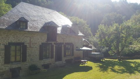 The old ROCHE CANILLAC mill is a real gem located in a place that invites you to daydream to the sound of the river. This traditional stone mill is made up of a very beautiful kitchen fitted and equipped with a stove and an island with underfloor hea...