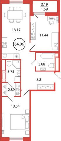 Продается 2-комн. квартира, площадью 64.06 м2 малоэтажной в 10 мин. транспортом от м. Девяткино. Возможен вариант покупки с использованием ипотечных средств, есть рассрочка, возможна покупка с использованием материнского капитала, есть военная ипотек...