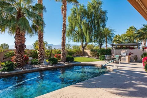 LUXURY, comfort, VIEWS, ENERGY EFFICIENCY are all here in the ULTIMATE DESERT retreat. Walk in through the charming paver courtyard to a spacious and bright living/dining room. There you find a spectacular view of mountains, pool, bubbling spa, easy-...