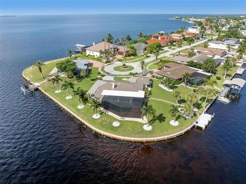 Take advantage now of this Rare Opportunity on The POINT Location on Charlotte Harbor â€¢ With 261 Feet of Sea Wall Fronatge ! â€¢ Spectacular Views ! â€¢ Look out to The Harbor, Sunseekers Resort, or Fishermen's Village from the Pool, from the maste...