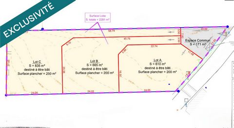 Terrain à bâtir 835 m²